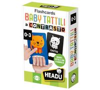 HEADU - Flashcards Baby Táctiles de Contraste, Formas y Colores táctiles de Alta legibilidad, un Juego Educativo para niños de 1 a 3 años, Made in Italy