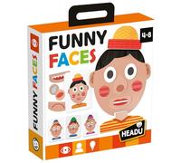 Headu - Funny Faces - Creatividad para reír | Juego de observación y memoria, Tombola de emociones con expresiones faciales, juego educativo para niños de 4 a 8 años, regalo de Navidad Pascua