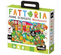 Headu Granja Primeros Descubrimientos Montessori ¡La Primera Granja didáctica Levanta, descubre y aprende! IT54983 Juego Educativo para niños 2-4 años Made in Italy