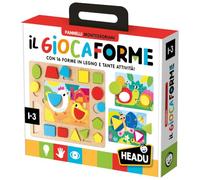 HEADU - Il GiocaForme - con 16 Formas de Madera y Muchas Actividades! | Juego Montessori Niños 1 2 3 Años, Base Multiactividad con 16 Formas de Madera, 8 Rompecabezas Progresivos, Lógica y Manualidad