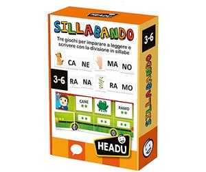 Headu - Juego en Caja educativa, Multicolor, IT54945 | Juego educativo para niños de 3, 4, 5, 6 años, aprender a leer, formar palabras, 42 tarjetas de doble cara, idea regalo
