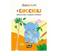HEADU - Magic Color I Cachorros - Pinta con agua y aprende | Libro mágico para colorear con agua, libro educativo 3-6 años, 24 páginas para colorear para descubrir a los cachorros, pintar y descubrir