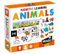 HEADU - Magnetic Learning Animals - Lógica, Manualidad y Creatividad | Juego Magnético Animales Niños 3-6 Años, Pizarra con 40 Siluetas y 4 Ambientes, Lógica, Clasificación y Creatividad, Made in