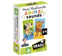 HEADU - Maxi Flashcards Montessori Animal Sounds reconoce y Escucha el Verso de los Animales con aplicación dedicada para Escuchar Juegos educativos 1-4 años Regalo Navidad Pascua Made in Italy