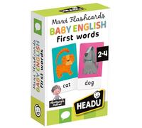 HEADU - Maxi Flashcards Montessori Baby English - Primeras Palabras en inglés | Flashcards 2-4 años, Juegos educativos Montessori, pronunciación y Escucha con aplicación dedicada, Regalo Navidad