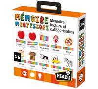 Headu - Memoria Montessori - Memoria, Lectura y Categorización | Juego Educativo 2 3 4 5 6 Años, Juego Educativo Montessori, Regalo Niño, Regalo Niño