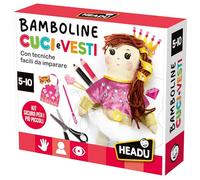 Headu Muñecas de coser y vestir con técnicas fáciles de aprender It56918 juego Art & Craft para niños 4-8 años Made in Italy
