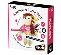 Headu Muñecas de coser y vestir con técnicas fáciles de aprender It56918 juego Art & Craft para niños 4-8 años Made in Italy