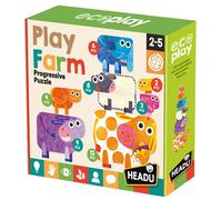 Headu Play Farm Progressive Puzzle. 7 Grandes puzles progresivos para Aprender los Animales de la Granja. Juguete didactico Recomendado niñas de Entre 2y 5 años (MU24759)