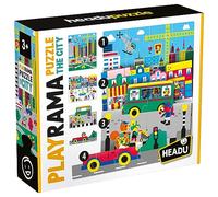 Headu Playrama Puzzle The City Superpone los Rompecabezas y consigue un Efecto mágico Mu55331 Rompecabezas educativos para niños Edades 3+ Made in Italy