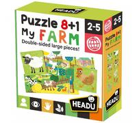 Headu - Rompecabezas 8+1 Mi Granja - Rompecabezas De Dos Caras Para Niños