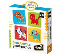 HEADU - Tactile Baby Giant Memo - Tarjetas táctiles y Gigantes | Juego de Memoria táctil para niños 1 2 3 4 años, 30 Tarjetas Gigantes, memo sensorial, lógica y percepción Visual, Idea Regalo