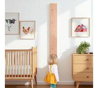 Headwaters Studio Tabla de crecimiento de reglas de madera para niños + pegatinas de medición de altura gratis | Decoración de pared de guardería para niños, niñas, habitación de niños, moderno,