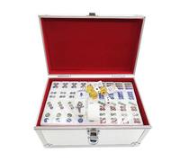 HEAGER Soporte para tubo de ensayo, juego de azulejos MahJongg 144 numerados MahJong mesa tablero ajedrez caja de almacenamiento de aluminio (42 mm)