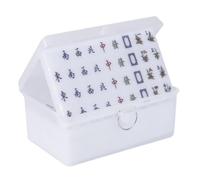 HEAGER Soporte para tubo de ensayo, juego profesional con caja Mahjong 144 azulejos numerados (Bianco, 37 mm)