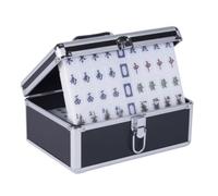 HEAGER Soporte para tubo de ensayo, juego profesional con caja Mahjong 144 numerada azulejo (Svart, 38 mm)
