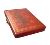 HEAGER Soporte para tubo de ensayo, Mahjong Antique Set con estuche de madera Travel Family Mahjong 144 Tile (B)