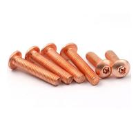 HEAIYB 1-10 Uds M3-M8 T2 Cabeza Hueca Redonda de Cobre Puro Tornillo con Cabeza Hexagonal con Alta conductividad para Electricidad