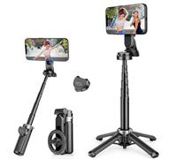 HealAge Trípode magnético para teléfono con control remoto inalámbrico, mango de palo selfie 3 en 1, rotación de 360°, soporte extensible para teléfonos iPhone y Android