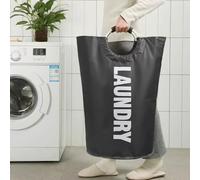 Healand Cesta de lavandería de 90L, 1 Unidad, Impermeable, cesto de Ropa con Asas, cesto de Ropa Que se Mantiene Bien de pie, Cesta de lavandería de fácil Almacenamiento.,1pc Black