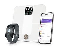 HEALBE - Kit de control de arranque 2: toma automática de calorías, banda inteligente HEALBE GoBe U (gris) y báscula inteligente de suelo Healbe con análisis de composición corporal (blanco)