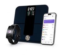 HEALBE - Kit de control de arranque 2: toma automática de calorías, banda inteligente HEALBE GoBe U (negro) y báscula inteligente de suelo Healbe con análisis de composición corporal (negro)