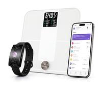 HEALBE - Kit de control de arranque 2: toma automática de calorías, banda inteligente HEALBE GoBe U (negro) y báscula inteligente de suelo Healbe con análisis de composición corporal (blanco)