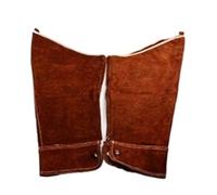 HEALBYBLE Manga de brazo soldador profesional 60 cm piel vacuno serraje, protección for soldadura, resistente al fuego, vestimenta de seguridad(Brown)