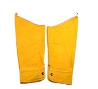 HEALBYBLE Manga de brazo soldador profesional 60 cm piel vacuno serraje, protección for soldadura, resistente al fuego, vestimenta de seguridad(Yellow)