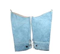 HEALBYBLE Manga de brazo soldador profesional 60 cm piel vacuno serraje, protección for soldadura, resistente al fuego, vestimenta de seguridad(Blauw)