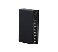 HEALBYBLE Tipo estación de Carga rápida del Cargador de 65W 10 USB de C PD 20w MAX 60W for teléfonos móviles con Puertos múltiples(65W 10 Port Black)