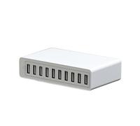 HEALBYBLE Tipo estación de Carga rápida del Cargador de 65W 10 USB de C PD 20w MAX 60W for teléfonos móviles con Puertos múltiples(60W 10 Port White)