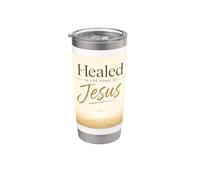 Healed in The Name of Jesus - Cross at Sunrise Vaso térmico de acero inoxidable de doble pared