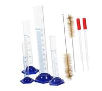 HEALEEP 1 Juego Juego de cilindros graduados medida medición cilindro graduado de vidrio material de vidrio de laboratorio vasos de precipitados y cilindros graduados el plastico