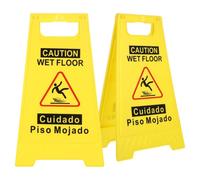 HEALEEP 2 Piezas Señal de Precaución para Suelo Mojado Amarillo de Doble Cara Diseño, Material Pp, Alta Visibilidad para Uso Comercial en Establecimientos