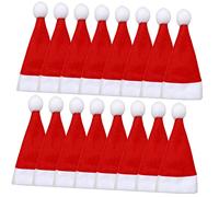HEALEEP 25piezas Adorno Navideño para Botella De Vino Gorro Mini Papá Noel Portacubiertos Decoración Fiesta Colores Clásicos
