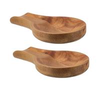 HEALEEP 2piezas Soporte De Madera Para Cucharas Duradero Reposacucharas De Cocina Rústico Adecuado Para Encimera y Mesa