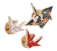 HEALEEP 3piezas Broche De Aleación Grullas De Broche De Grulla Divertido Pecho Accesorio De Ropa Encantador