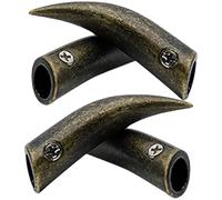 HEALEEP 4 Herretes Metálicos Acabado Antiguo en Forma de Cuerno de Buey para Reparación de Cordones, Resistentes y Únicos para Lazos de Zapatos Deportivos