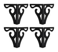 HEALEEP 4 Piezas Patas de Soporte de Sofá de Hierro Huecas 10 Cm Negras para Muebles y Armarios, Patas de Gabinete Metálicas Almohadilla Protectora para Uso en Hogar y Oficina