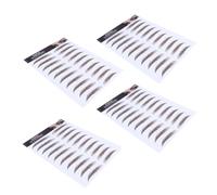 HEALEEP 4 Piezas Pegatinas para Cejas 6d Efecto de Pelo Marrón, Papel de Transferencia Resistente que No se Desvanece, Adecuado para Niñas y Uso Diario