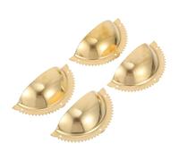 HEALEEP 4 Pomos de Cobre Semicirculares para Muebles y Armarios, Tiradores Decorativos Dorados Vintage de Latón Macizo, Perillas para Cajones Estilo Antiguo, Accesorios para Decoración
