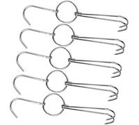 HEALEEP 5 Ganchos de Acero Inoxidable para Colgar Carne Doble Gancho para Asado 25.5 Cm y Ave Utensilios de Cocina para Barbacoa y Procesamiento de Carne