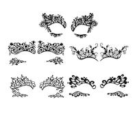 HEALEEP 5 Pares de Pegatinas en Papel Pegamento de Encaje para Delineador de Ojos Varios estilos Negro, Fácil Aplicación Varios estilos Ideales para Cosplay y Conciertos