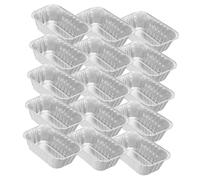HEALEEP 50 piezas Bandejas de Aluminio Desechables para Hornear para Pan Pasteles y Postres Resistente Altas para Catering y Comida para Llevar