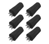 HEALEEP 6 Piezas Funda Protectora para Punta de Bastón de Montañismo con Púa Metálica de 5 Puntas Negra, Cubierta Antideslizante para Bastones de Trekking 7/16 Uso en Nieve y