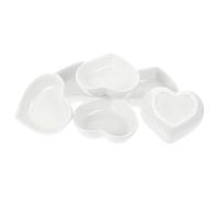 HEALEEP 6 Platos Pequeños de Cerámica en Forma de Corazón para Salsa, Cuencos para Salsa de Soja, Ideales para Aperitivos, Guarniciones y Uso en Restaurante o Hogar Reutilizable