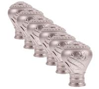 HEALEEP 6 Tapones Decorativos para Barra de Cortina Ventana, Remates de Barra de Cortina Boho, Acabado Rosa Dorado, Compatibles Varillas Romanas, Set de 6 Piezas para Hogar