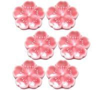 HEALEEP 6piezas Soporte para Palillos de Cerámica Decorativo Diseño de Flores de Cerezo para Mesa Cocina Fácil Limpieza Práctico y Elegante