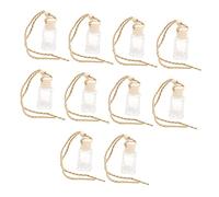 HEALEEP Adorno Colgante de Botella de Perfume para Coche y Hogar, 10 Piezas, Vidrio y Madera, Fragancia Natural para Fiestas y Uso Diario